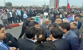 حضور وزیر ارتباطات در جمع راهپیمایان بندرعباسی