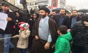 راهپیمایی ۲۲ بهمن ۹۷|حضور فرزندان رهبر معظم انقلاب در راهپیمایی ۲۲ بهمن