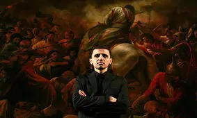 اجرای زنده نقاشی توسط حسن روح الامین در جشنواره «هنر مقاومت»