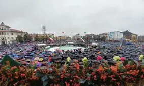 تصویری منحصربه فرد از حضور پرشور مردم رشت در جشن چهلمین سال انقلاب اسلامی