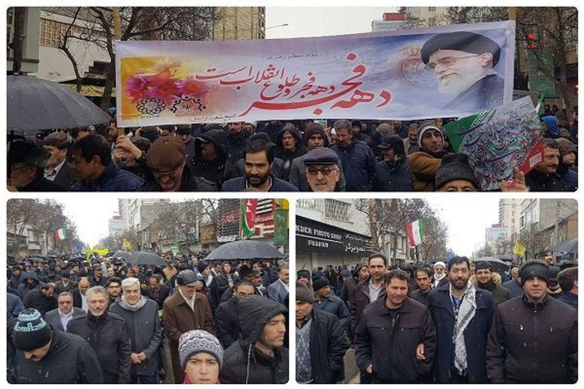 تاریخ تکرار شد؛ جشن پیروزی و ۴۰ سالگی انقلاب در برف اردبیل