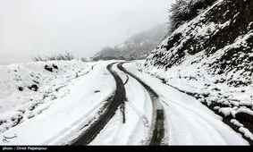 بارش برف در ۶ محور استان فارس