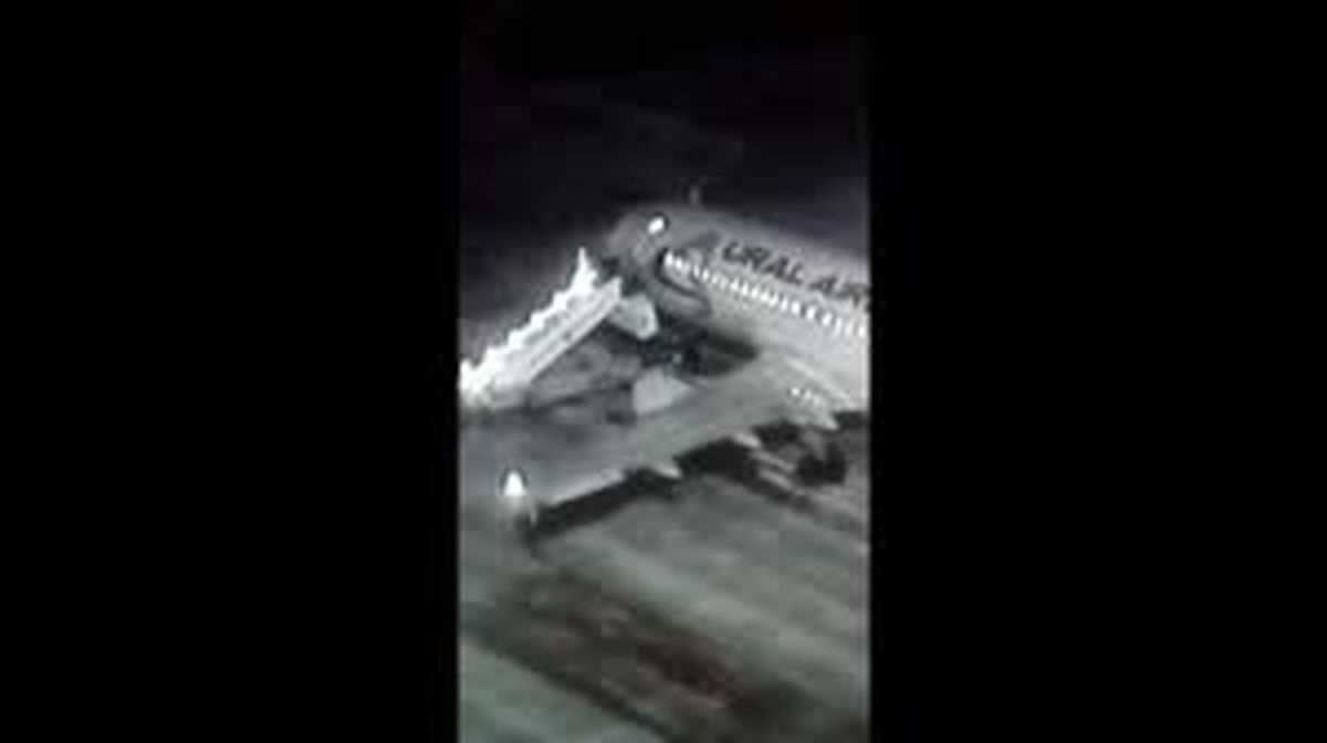 لحظه سقوط خونین مسافران از پلکان هواپیما در فرودگاه + فیلم