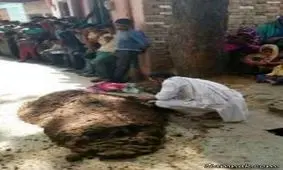 دفن زن زیر کوه مدفوع توسط شوهرش + عکس