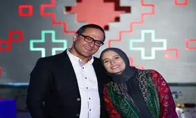 سلفی رامبد جوان و نگار جواهریان پشت صحنه یک نمایش+عکس