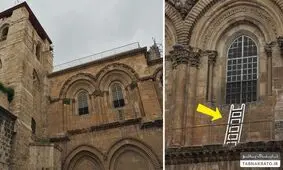 نردبان جنجال برانگیز در یک کلیسا