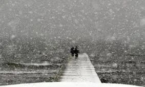 بارش شدید برف در مشهد+فیلم