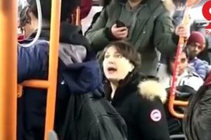 فیلم دست درازی به زن جوان توسط چند مرد در اتوبوس
