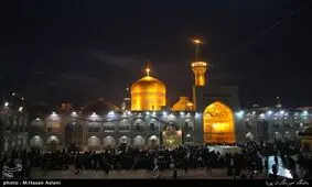 بارش برف حرم منور رضوی را سپیدپوش کرد+عکس