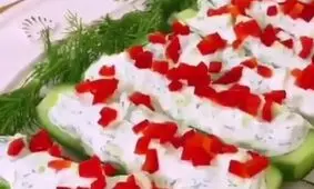 آموزش تزئین ماست و خیار