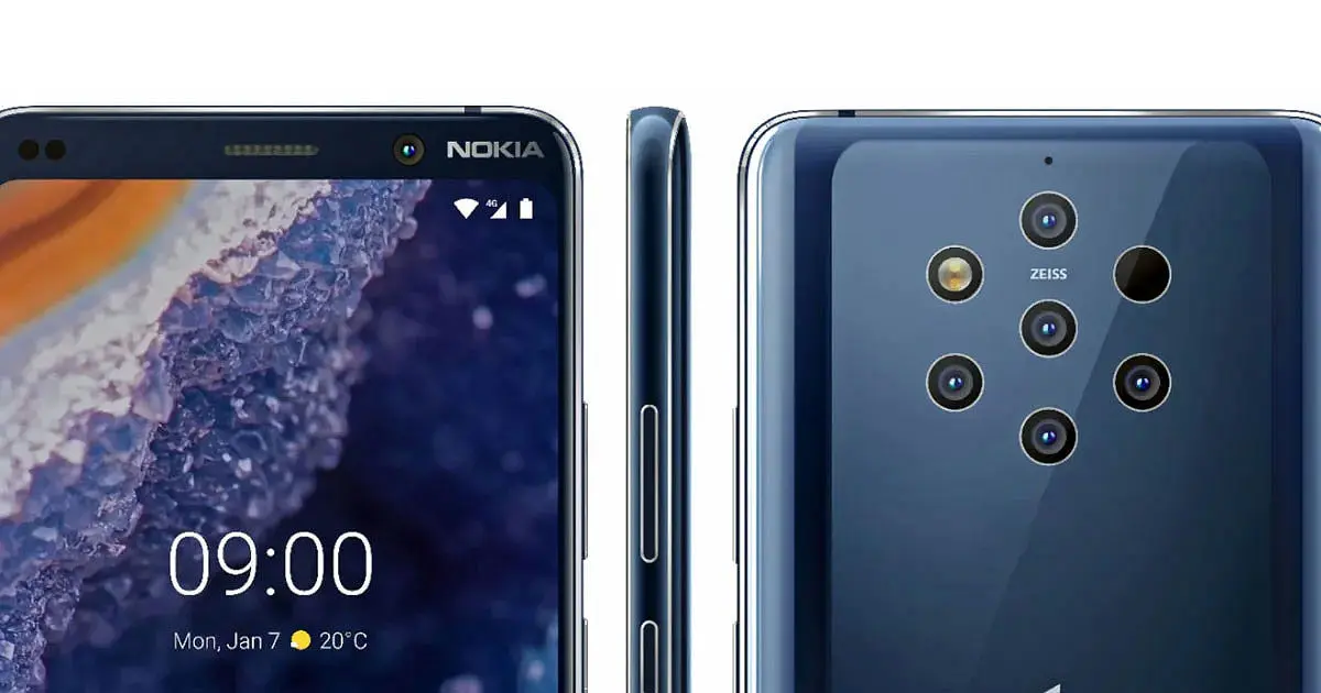 نمونه دوربین پنج گانه نوکیا ۹ را ببینید