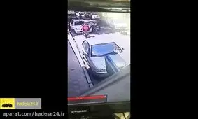 فیلم زیر گرفتن مامور پلیس توسط تبهکاران قلهک