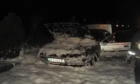 حریق پژو ۴۰۵ در دانشگاه بیرجند