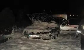 حریق پژو ۴۰۵ در دانشگاه بیرجند