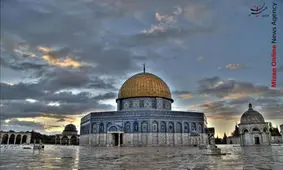 بارش باران در محوطه مسجد الاقصی+ویدئو