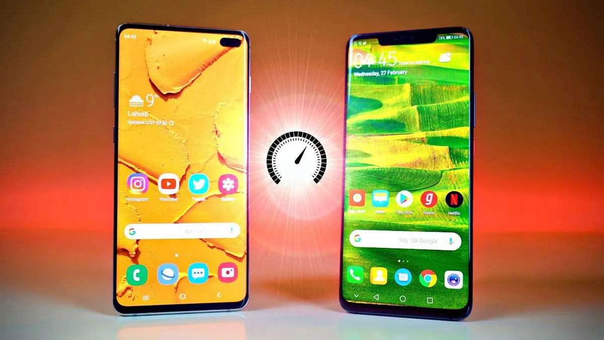 تست سرعت گلکسی اس ۱۰ پلاس با هواوی میت ۲۰ پرو