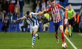 برتری اتلتیکو 10 نفره مقابل سوسیداد با دبل موراتا در 3 دقیقه