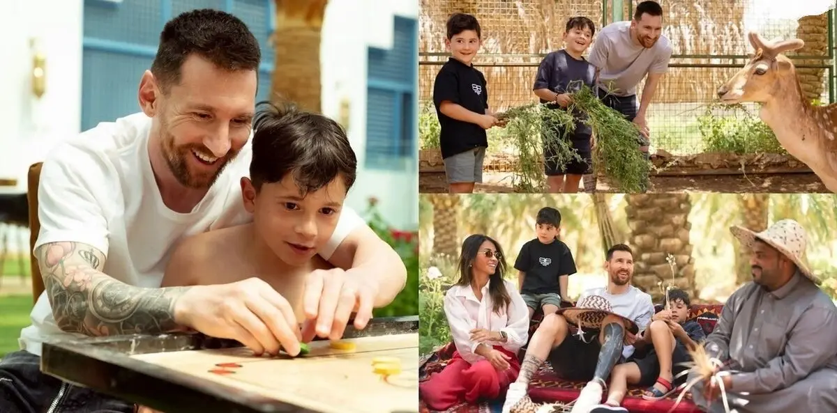 گردش خانوادگی لیونل مسی در عربستان/ ویدئو