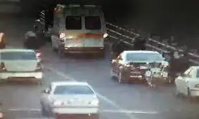 نجات جان راننده تویوتا توسط مأمور پلیس راهور