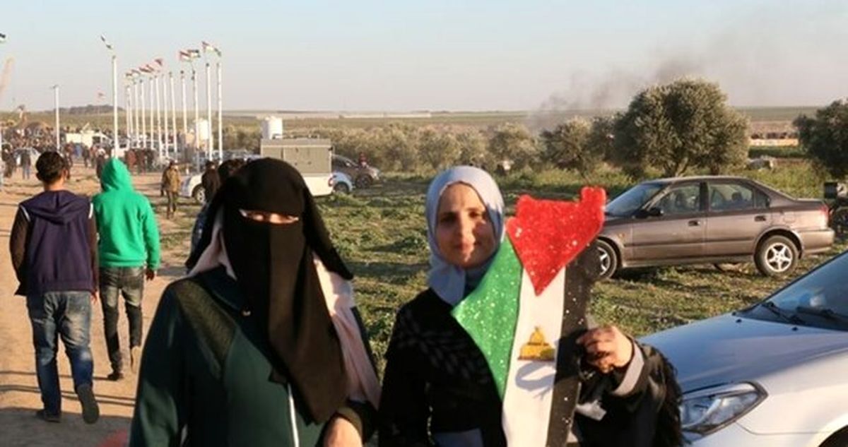 یک شهید و ۴۲ زخمی در تظاهرات بازگشت/مشارکت گسترده زنان فلسطینی در تظاهرات/بمباران مجدد غزه