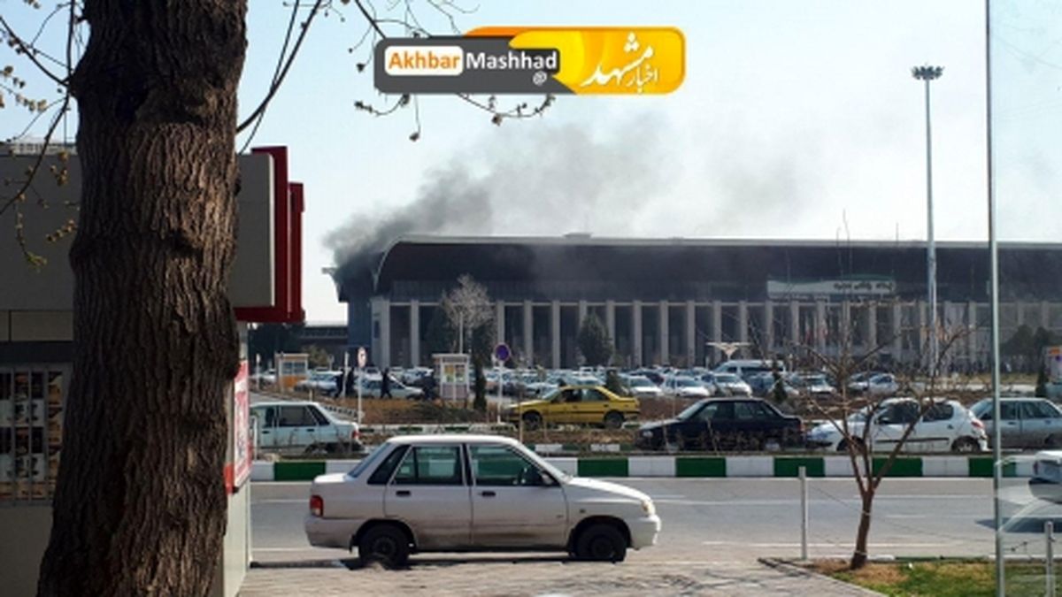 فیلمی از وقوع آتش سوزی در سالن اصلی ترمینال راه آهن مشهد