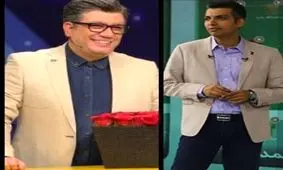 عادل فردوسی پور و رضا رشیدپور در مراسم اختتامیه پنجمین جشنواره تلویزیونی جام جم