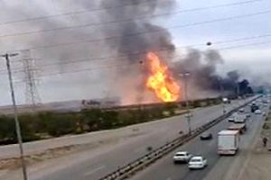 فیلمی از شدت آتش‌سوزی و انفجار در اهواز