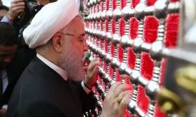 روحانی به زیارت حرم امیرالمومنین حضرت علی (ع) رفت