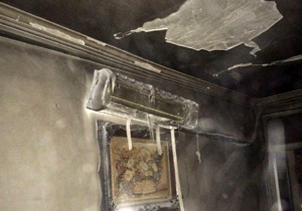 آتش سوزی آپارتمانی در مهاباد
