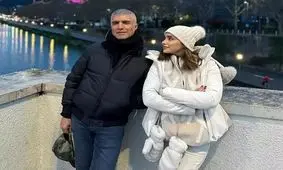 ضیافت اوزجان دنیز بازیگر مشهور ترک با همسر ایرانی‌اش در شب یلدا

