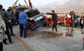 5 کشته و زخمی در تصادف هولناک پراید با تریلی