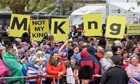  تظاهرات ضدحکومتی در مراسم تاج‌گذاری چارلز سوم/ عکس
