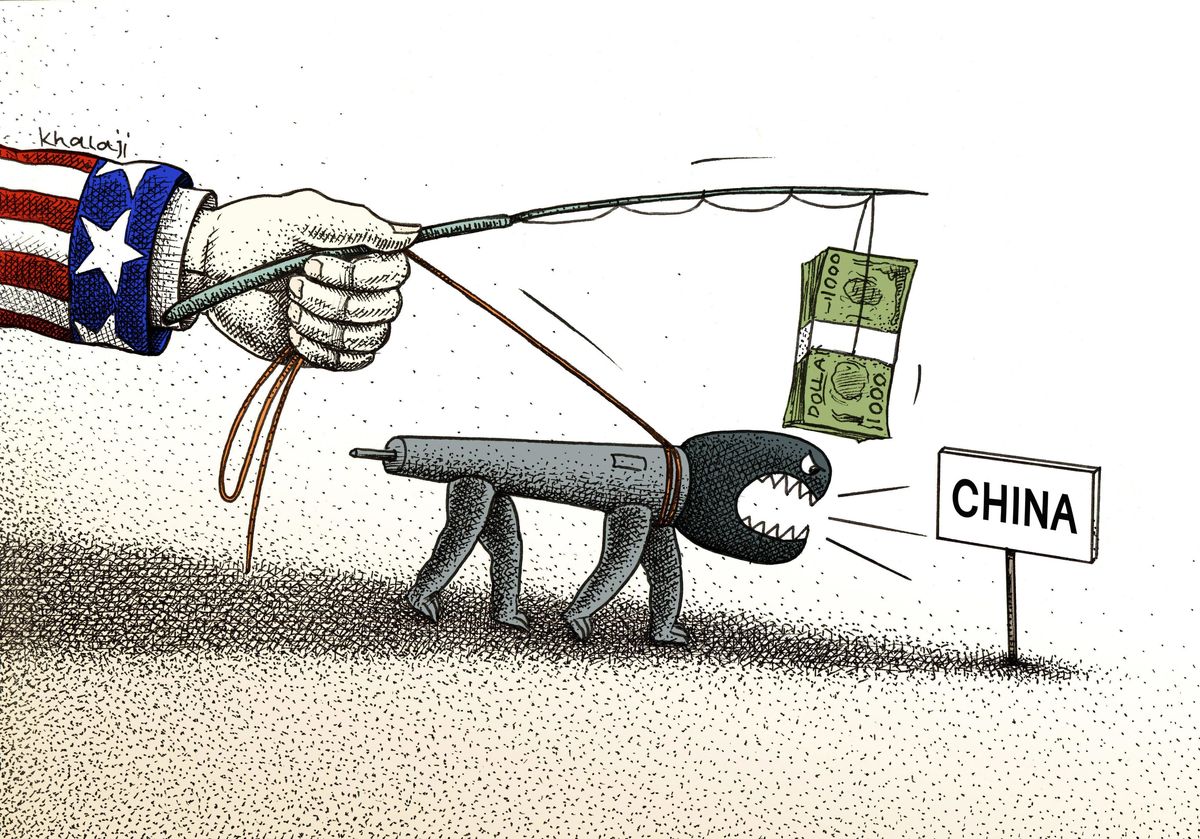 ولخرجی 1.5 میلیاردی آمریکا برای خرید خبرنگاران غربی علیه چین/ کاریکاتور