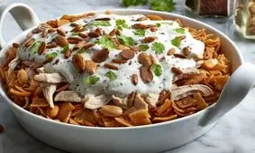 فته بادمجان و سیب زمینی؛ سالاد عربی خوشمزه