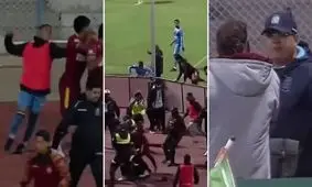 بزرگترین دعوای فوتبال با ۱۷ اخراجی/ ویدئو