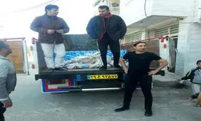 مدافع تیم سپاهان درمناطق سیل زده