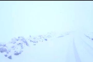 بارش برف و کولاک در گردنه ژالانه جاده سروآباد هورامان پاوه کرمانشاه+فیلم