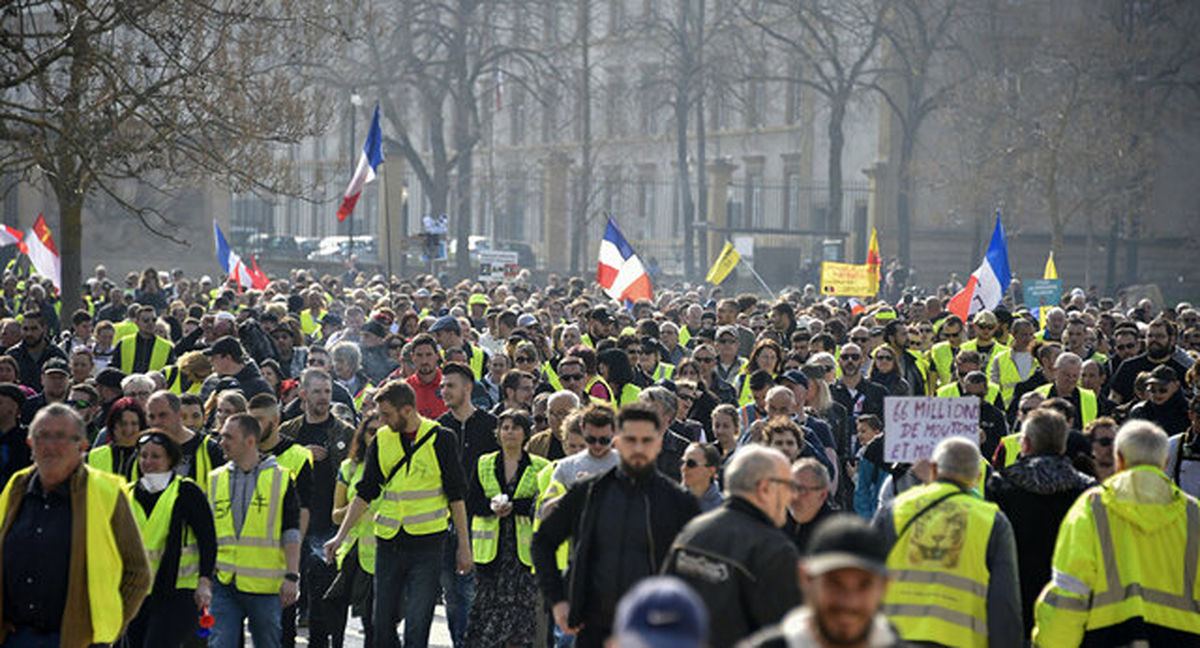 تظاهرات گسترده "جلیقه زردها" در هفته نوزدهم در فرانسه