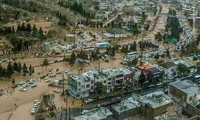 عکس هوایی از شهر سیل‌زده شیراز را ببینید
