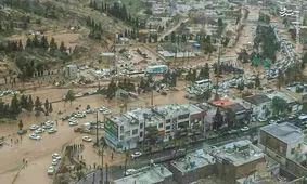 عکس هوایی از شهر سیل‌زده شیراز را ببینید