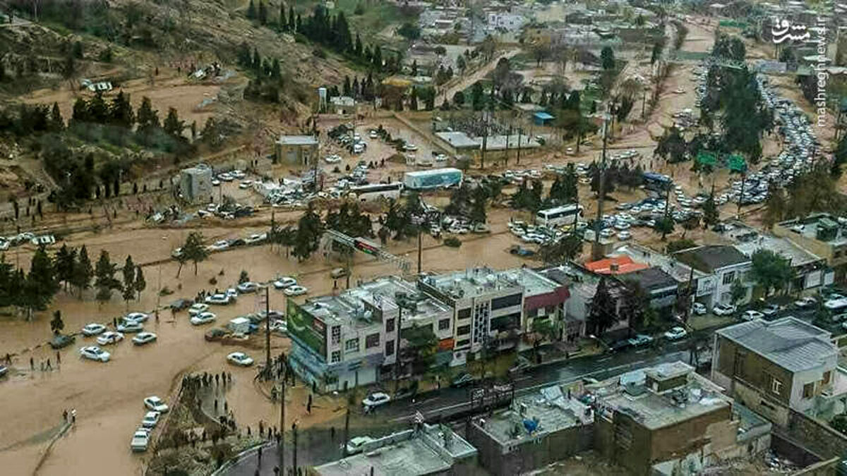 عکس هوایی از شهر سیلزده شیراز را ببینید