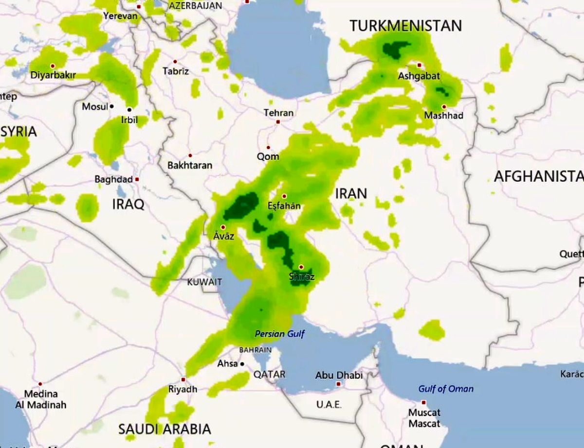 نقشه هوایی پیش بینی 24 ساعته وضعیت بارندگی کشور+فیلم