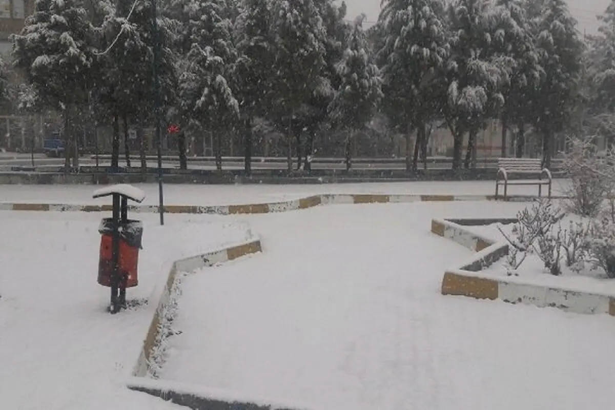 بارش برف بهاری در همدان آغاز شد