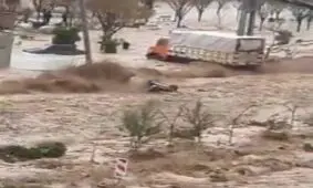 فیلم وحشتناک از شدت سیل در شیراز