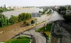 بوستان های ساحلی دزفول به زیر آب رفتند