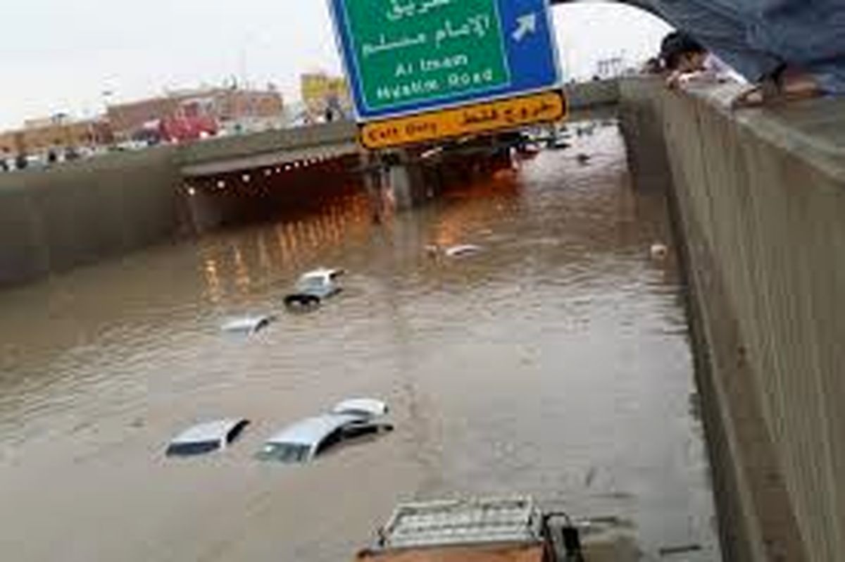 بارش سهمگین باران در محور ریاض _ القصیم " عربستان "