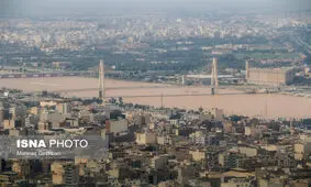 تصاویر هوایی از مناطق سیل زده اطراف رود کارون
