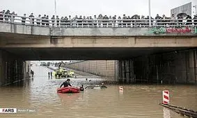 آبگرفتگی و سیلاب معابر همدان+تصاویر