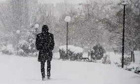 بارش برف بهاری در سنندج آغاز شد+ویدئو