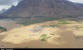 تصاویر هوایی از روستاهای سیل‌زده استان کرمانشاه